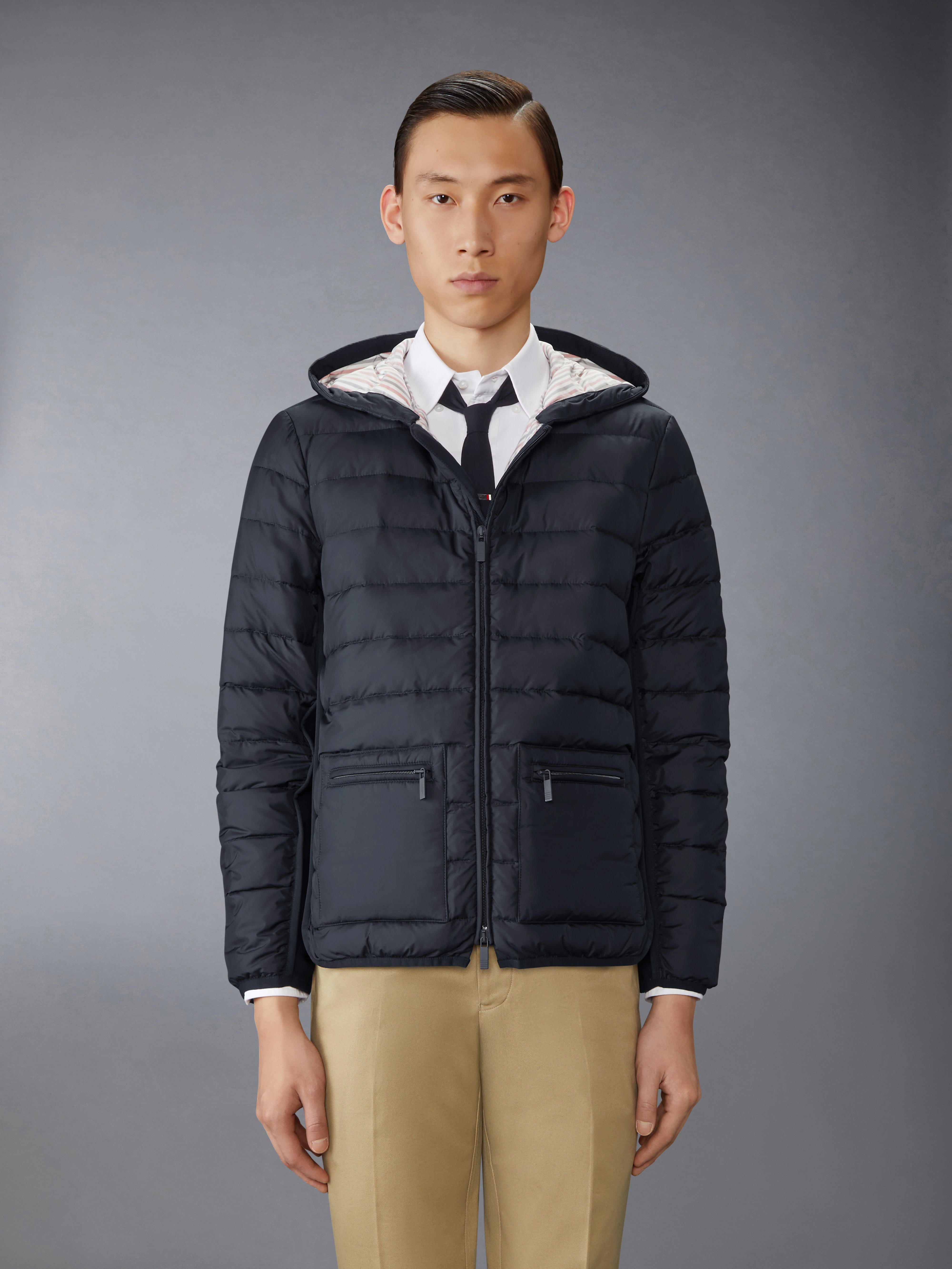 Ultra Light Nylon Hooded Down Jacket | Thom Browne