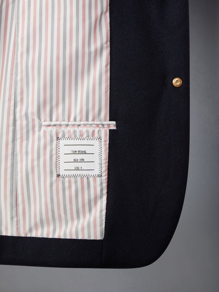 JACKET WEIGHT CASHMERE LIGHT WEIGHT DOWN FILL ELONGATED SACK SPORT COAT NAVY