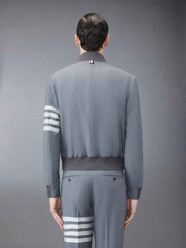 PLAIN WEAVE 4-BAR KINT RIB BLOUSON - image 2