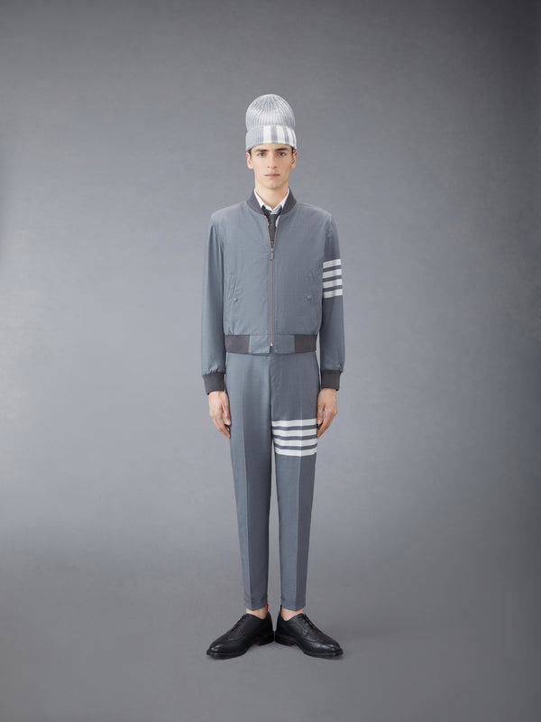 PLAIN WEAVE 4-BAR KINT RIB BLOUSON - image 3