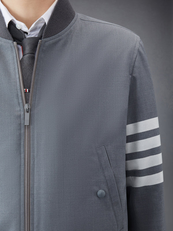 PLAIN WEAVE 4-BAR KINT RIB BLOUSON - image 6