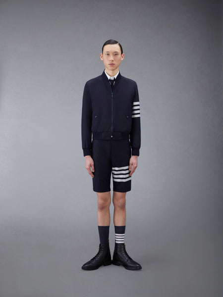 PLAIN WEAVE 4-BAR KINT RIB BLOUSON