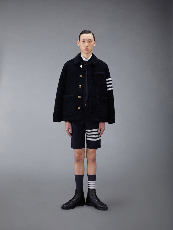 PLAIN WEAVE 4-BAR KINT RIB BLOUSON - image 4