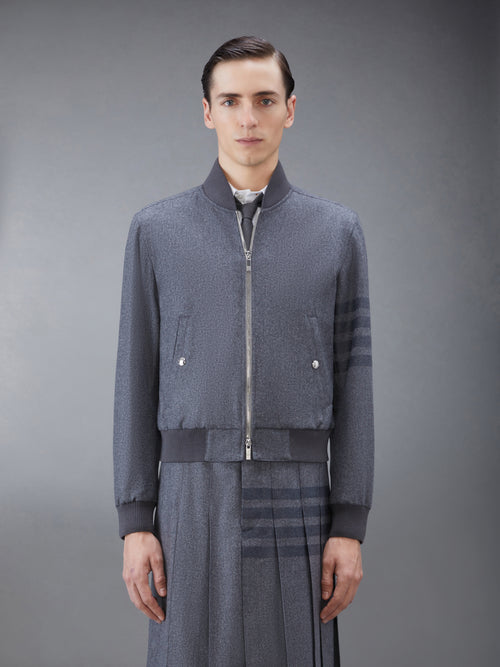 Flannel 4 Bar Knit Rib Blouson | Thom Browne