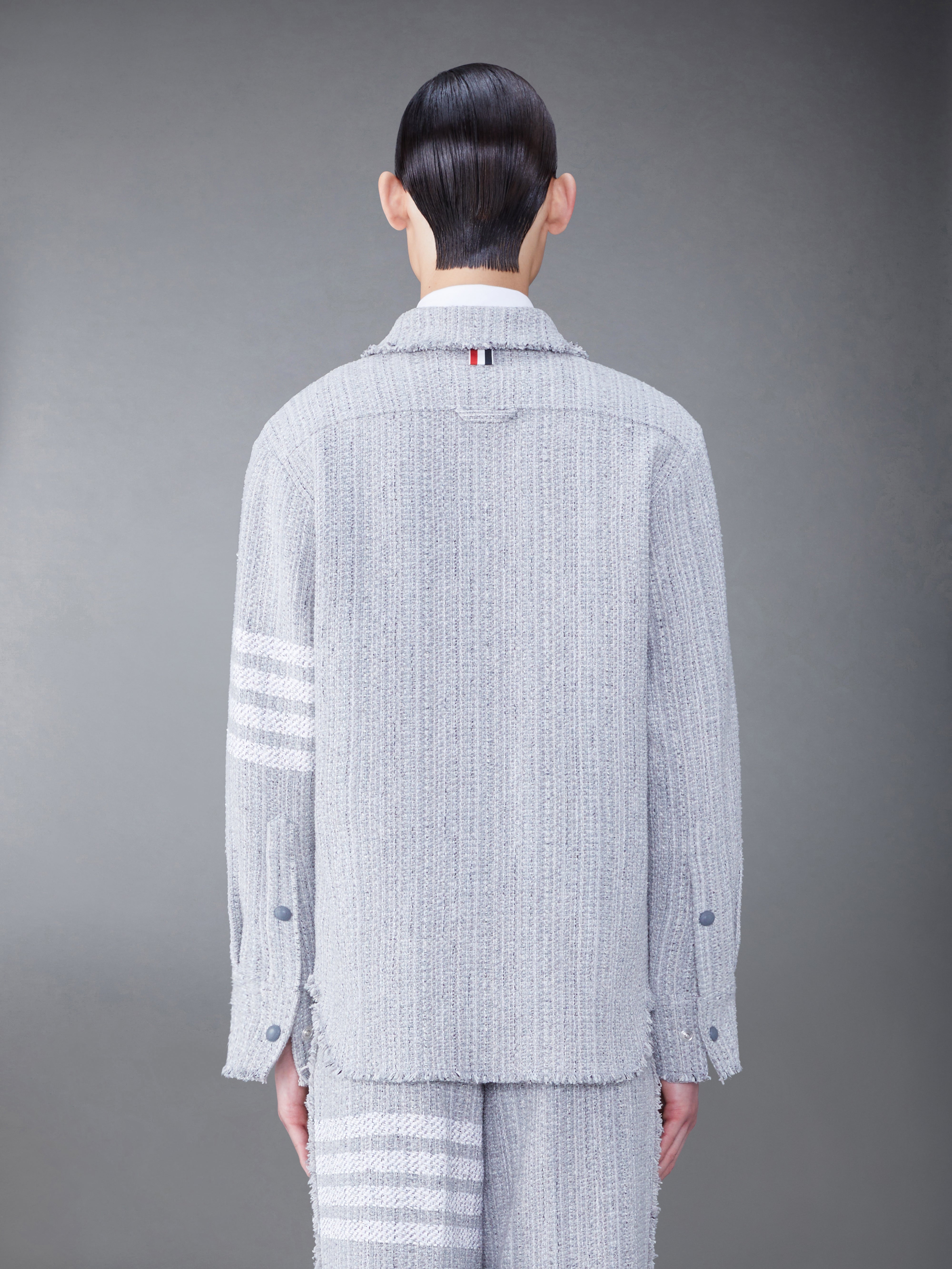 Tweed Fray 4 Bar Shirt Jacket | Thom Browne