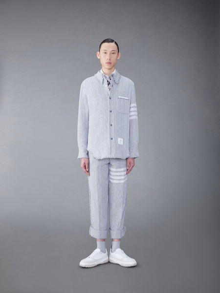 TWEED FRAY 4-BAR SHIRT JACKET MED GREY