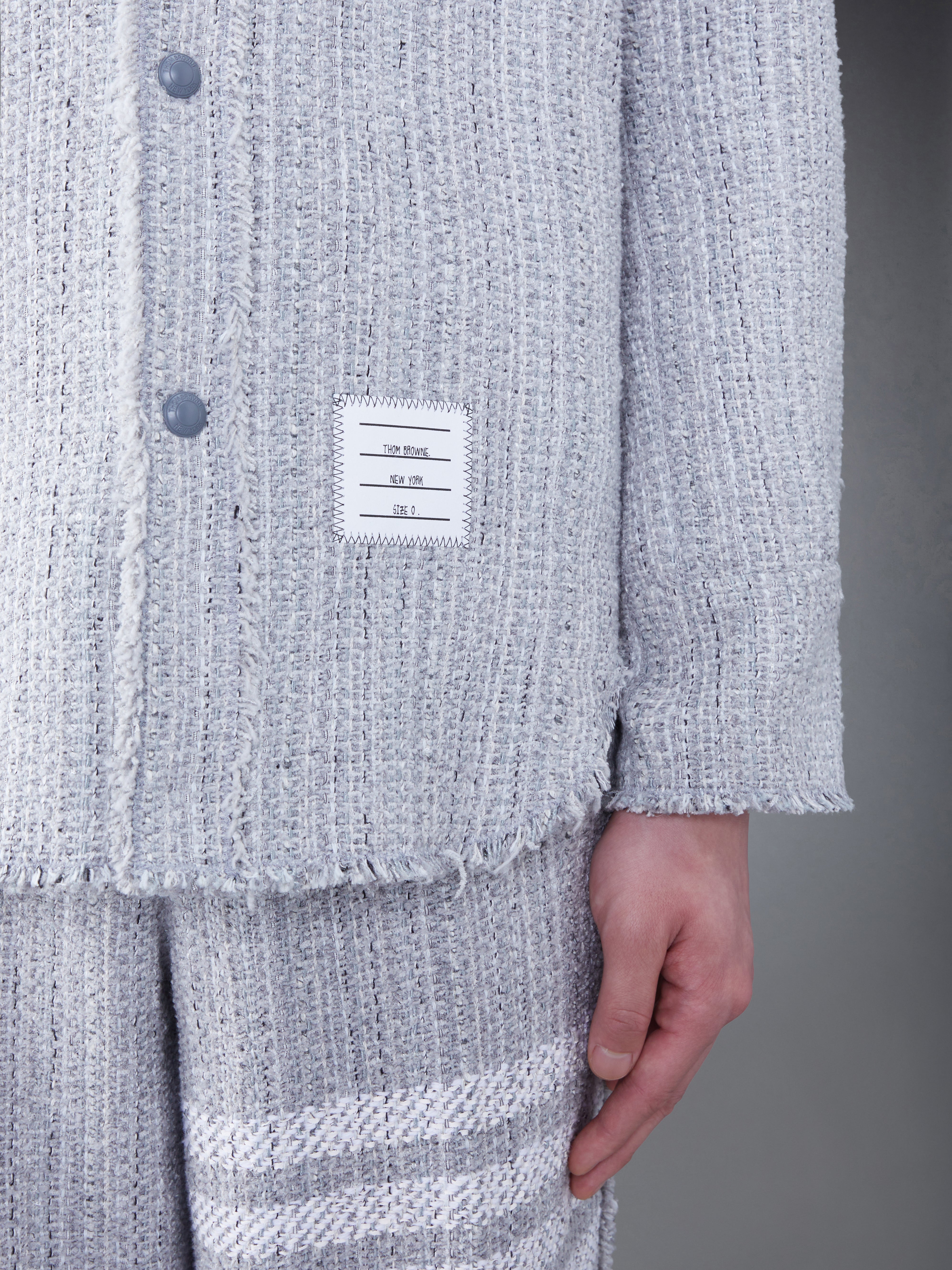 Tweed Fray 4 Bar Shirt Jacket | Thom Browne