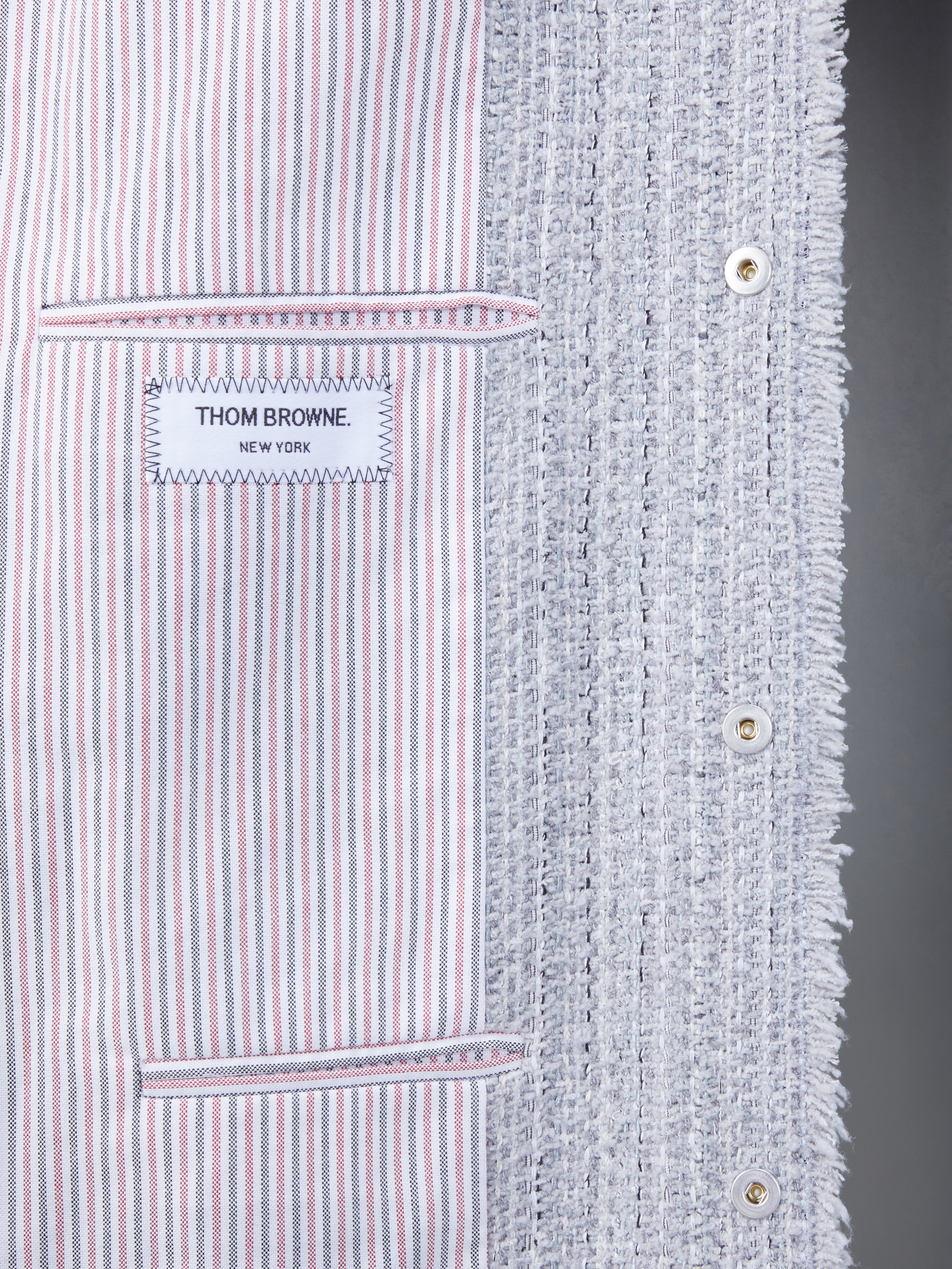 Tweed Fray 4 Bar Shirt Jacket | Thom Browne