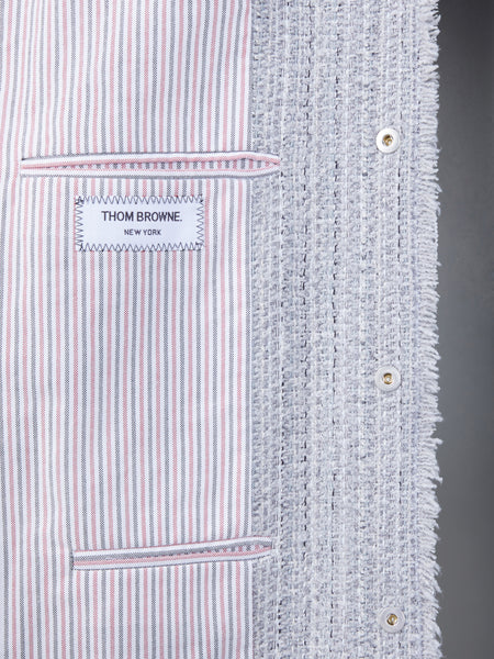 TWEED FRAY 4-BAR SHIRT JACKET MED GREY