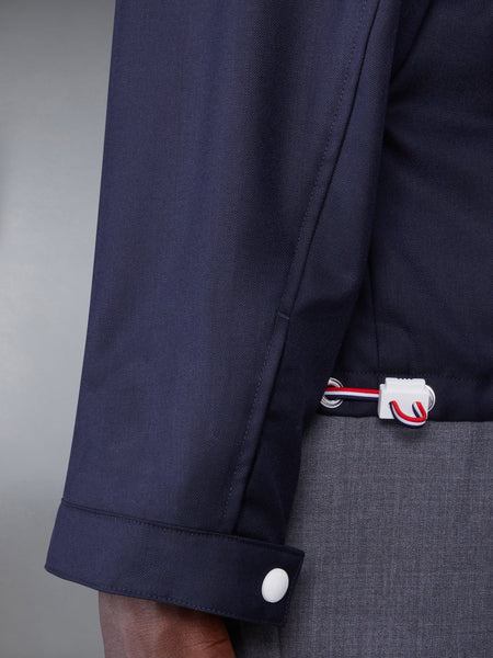 TWILL WOOL DOUBLE-ZIP RAGLAN JACKET NAVY