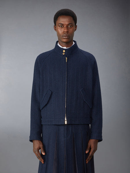 TWEED RAGLAN COLLAR JACKET NAVY