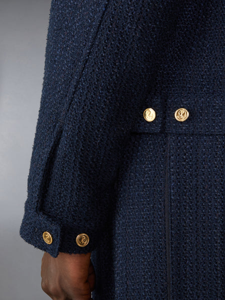 TWEED RAGLAN COLLAR JACKET NAVY