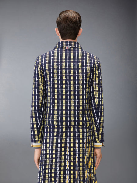 REPP STRIPE GROSGRAIN TWEED GOLF JACKET PALE YELLOW