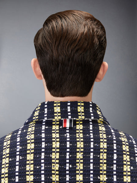 REPP STRIPE GROSGRAIN TWEED GOLF JACKET PALE YELLOW