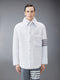 SHEARLING 4-BAR OVERSIZED SHIRT JACKET - WHITE