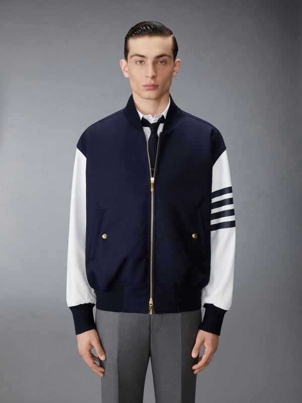 MELTON WOOL 4-BAR OVERSIZED BLOUSON JACKET - image 1