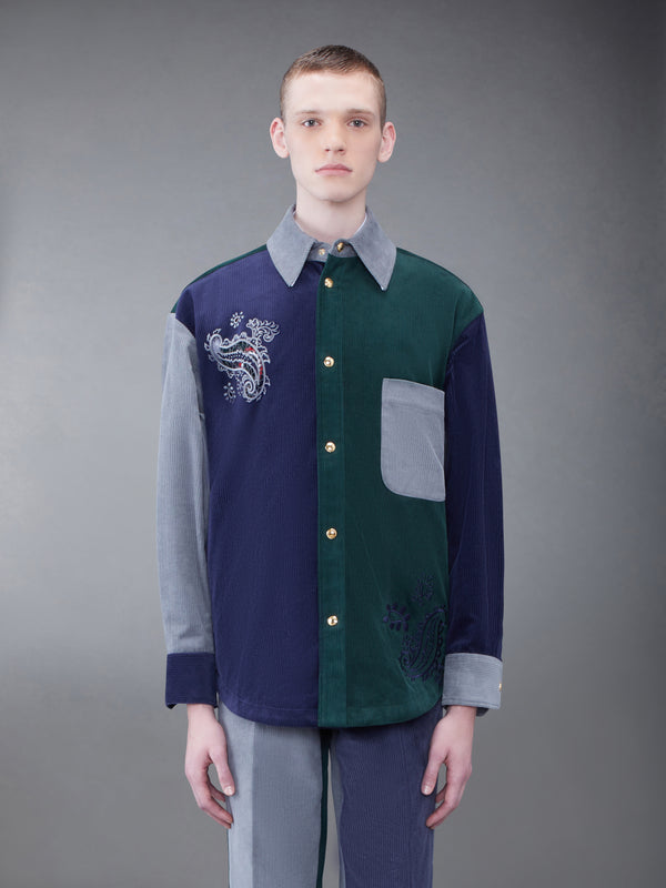 Fun-Mix Corduroy Paisley Patch Shirt Jacket - featured image