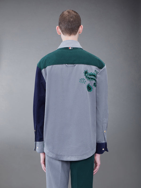 Fun-Mix Corduroy Paisley Patch Shirt Jacket - image 2