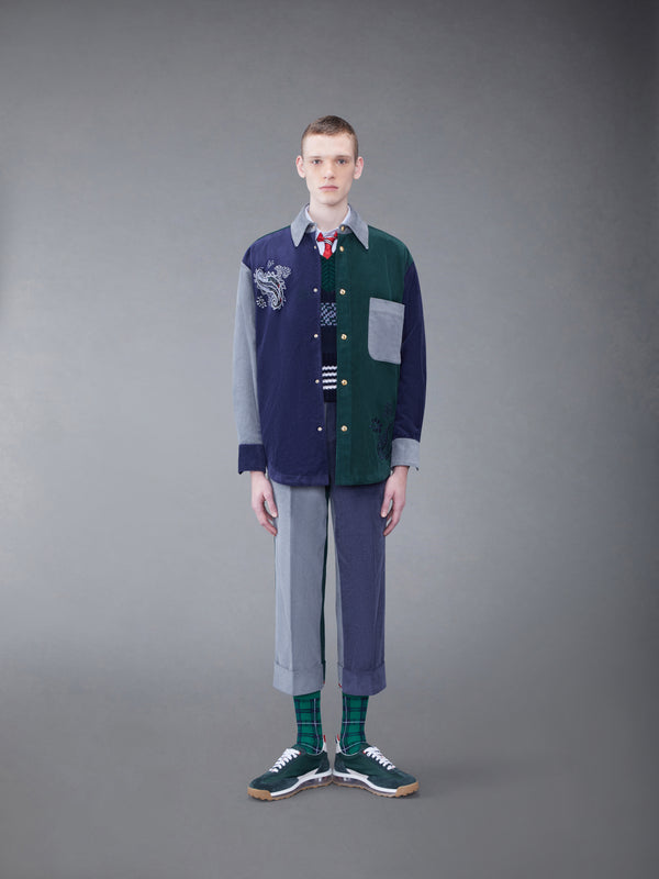 Fun-Mix Corduroy Paisley Patch Shirt Jacket - image 3