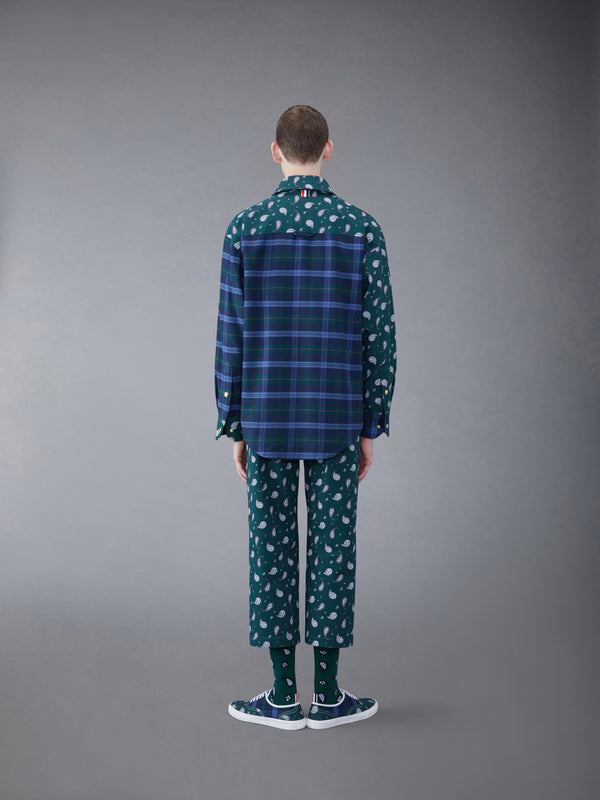 Fun-Mix Paisley Tartan Oversized Shirt Jacket - image 2