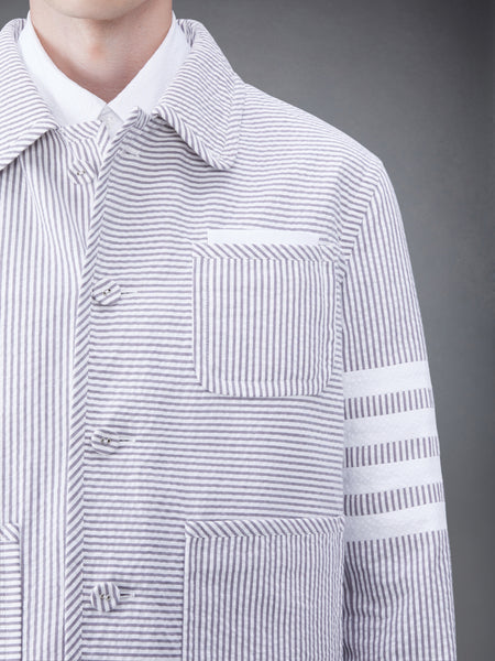 SEERSUCKER 4-BAR GOLF JACKET MED GREY