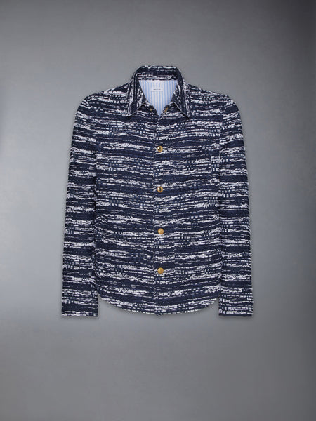 MELANGE TULLE YARN TWEED UTILITY JACKET NAVY