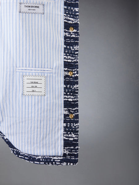 MELANGE TULLE YARN TWEED UTILITY JACKET NAVY