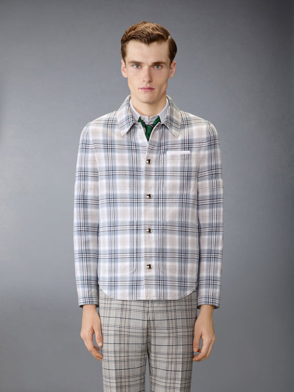 WINDOWPANE PLAID ARMBAND UTILITY JACKET - image 1