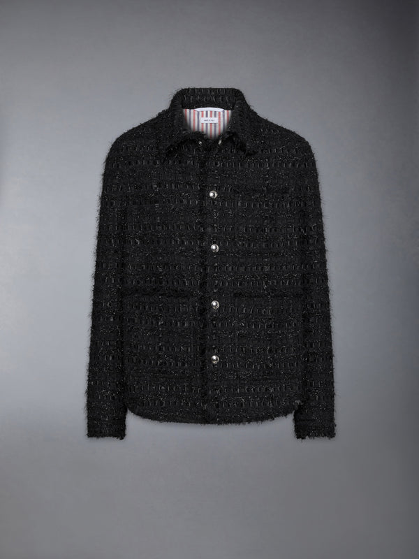 SATIN RIBBON TWEED FRAY EDGE UTILITY JACKET - featured image