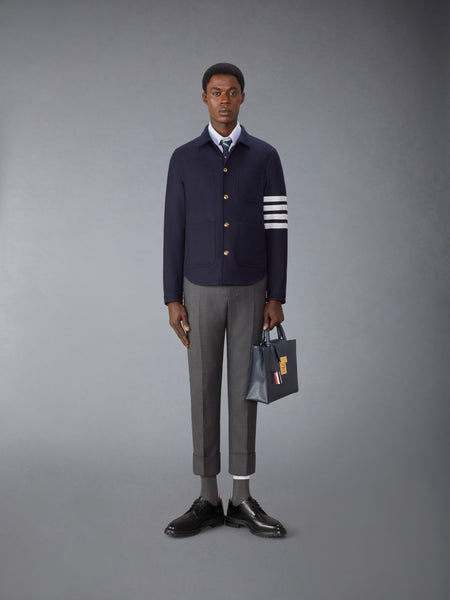 WOOL CASHMERE 4-BAR UTILITY  JACKET NAVY