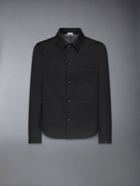 WOOL TWILL UTILITY JACKET BLACK