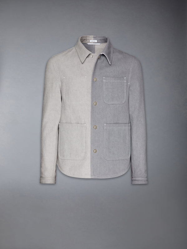 FUNMIX WASHED DENIM CONTRAST UTILITY JACKET - featured image