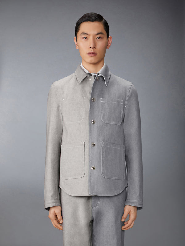 FUNMIX WASHED DENIM CONTRAST UTILITY JACKET - image 1