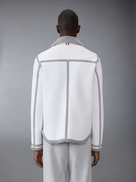 SHEARLING UTILITY JACKET GREY/WHITE