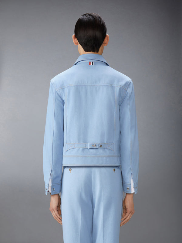 CONTRAST STITCH DENIM BACKSTRAP UTILITY JACKET - image 2