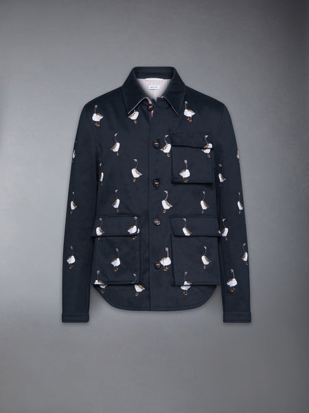 SATIN STITCH GOOSE UTILITY PATCH POCKET JACKET
