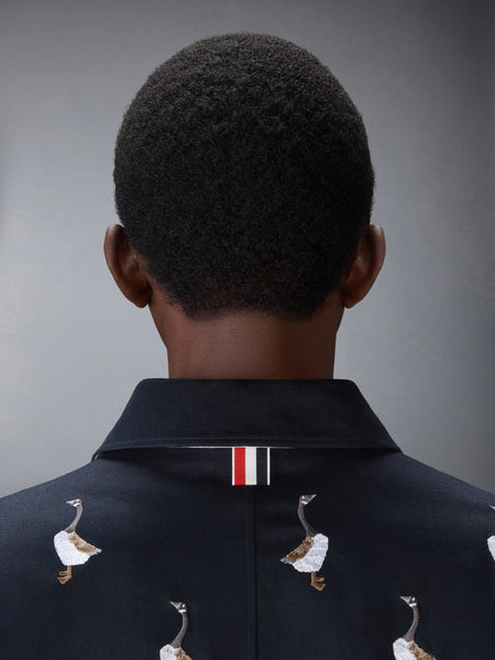 SATIN STITCH GOOSE UTILITY PATCH POCKET JACKET