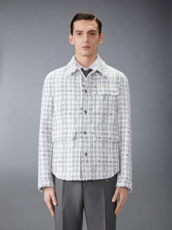 GINGHAM TWEED UTILITY JACKET - image 1