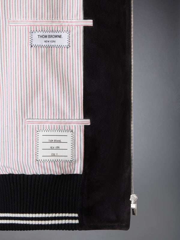 카프 스웨이드 리브 니트 보머 재킷 - image 4