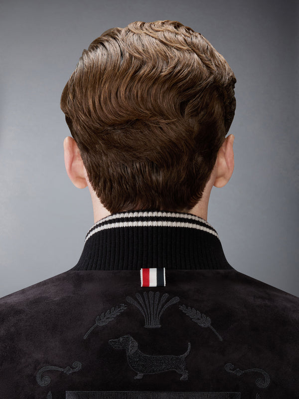 카프 스웨이드 리브 니트 보머 재킷 - image 5