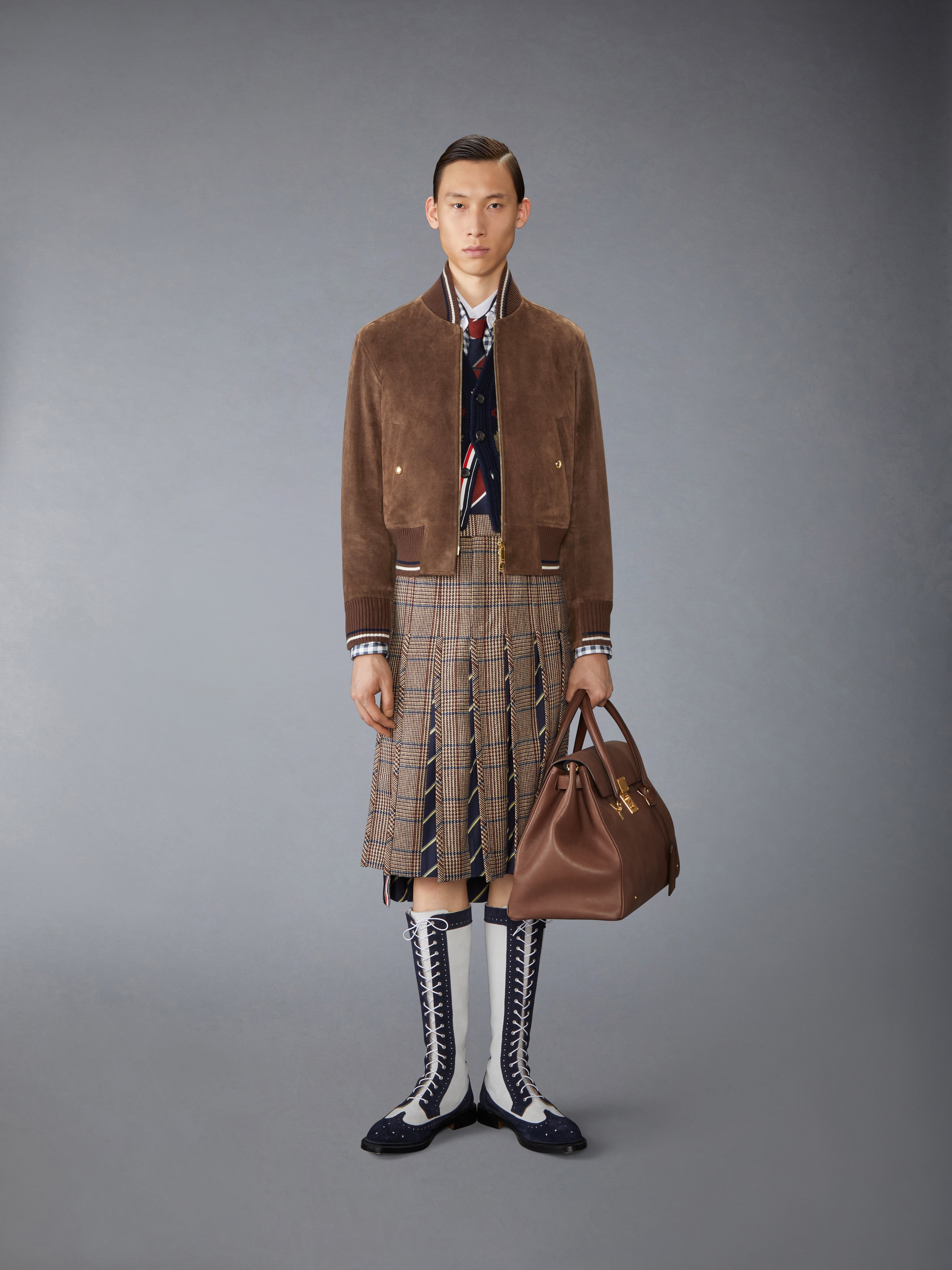 Suede Knit Rib Blouson Jacket | Thom Browne