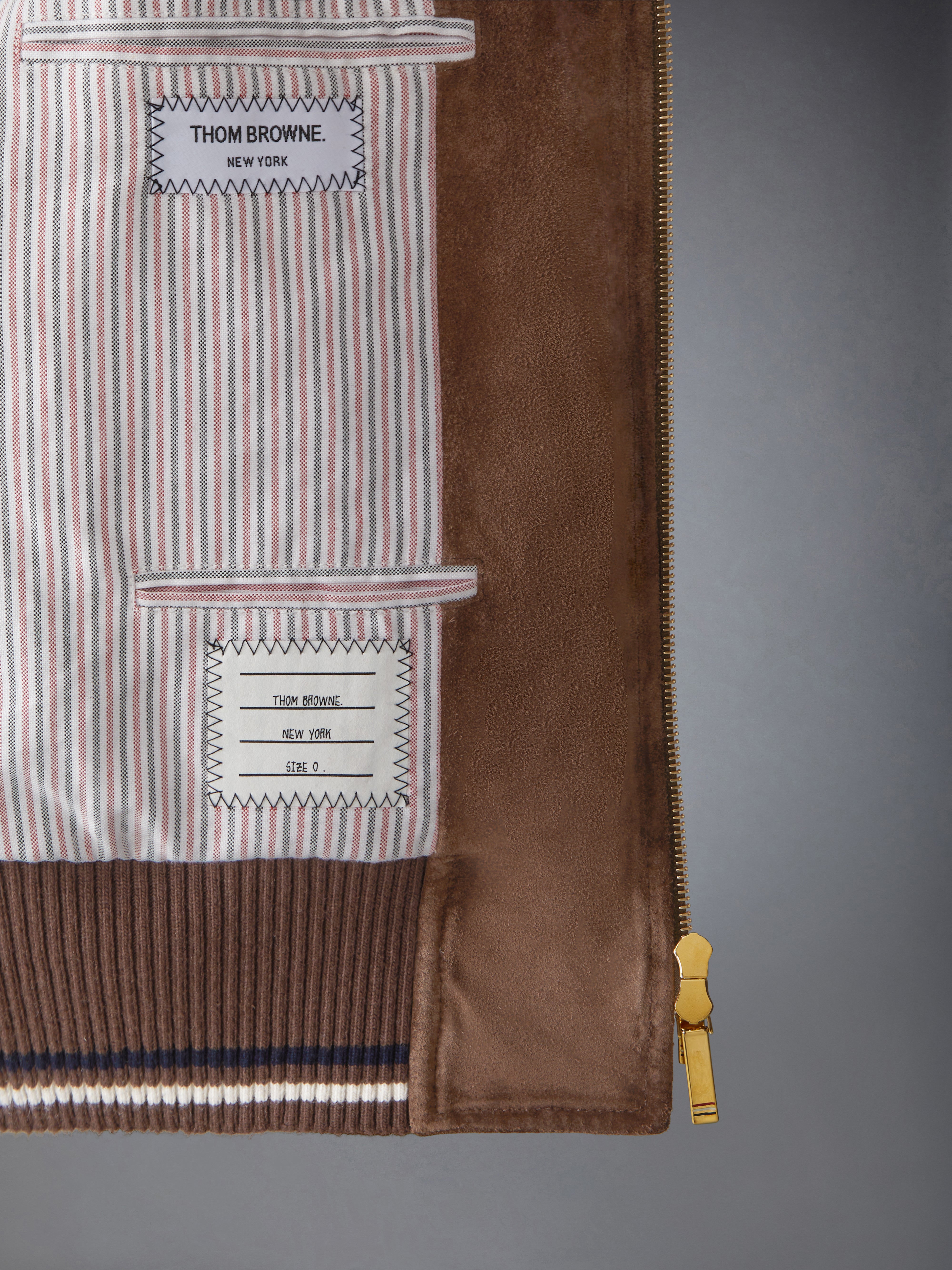 Suede Knit Rib Blouson Jacket | Thom Browne
