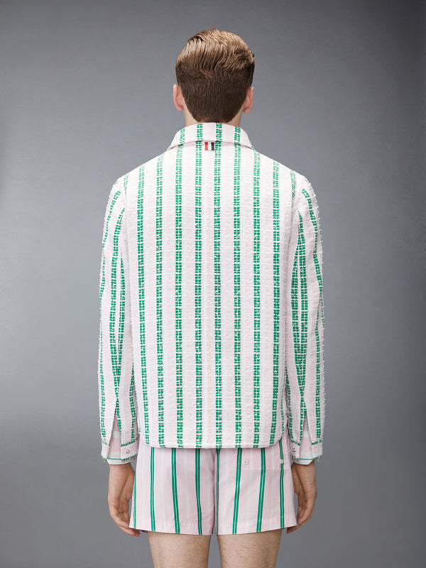 REPP STRIPE GROSGRAIN TWEED UTILITY JACKET - image 2