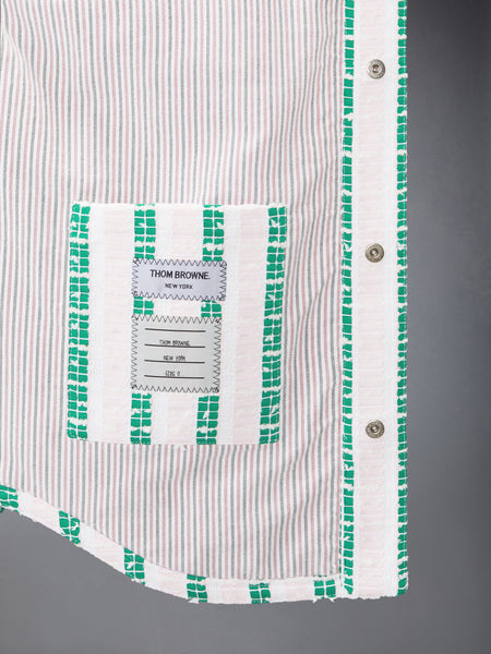 REPP STRIPE GROSGRAIN TWEED UTILITY JACKET LT PINK