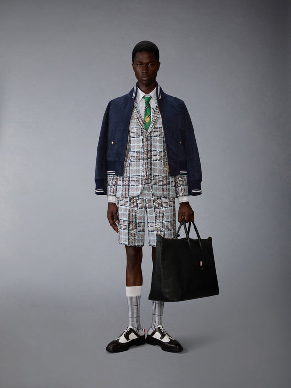 스웨이드 리브 니트 블루종 재킷 - image 3