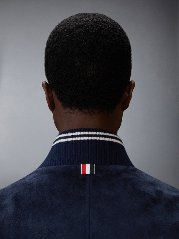 스웨이드 리브 니트 블루종 재킷 - image 5