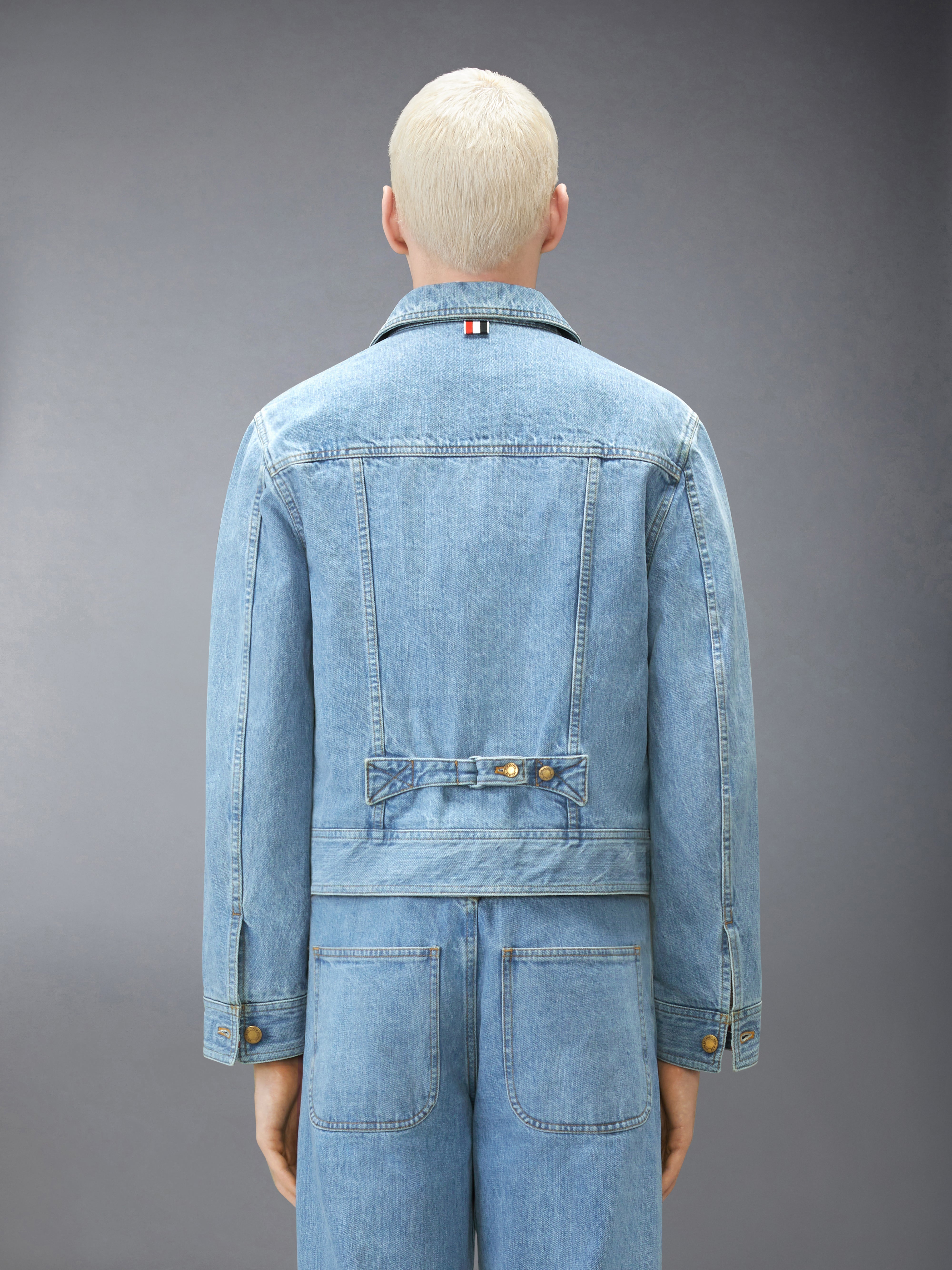 Selvedge Denim Backstrap Utility Jacket | Thom Browne