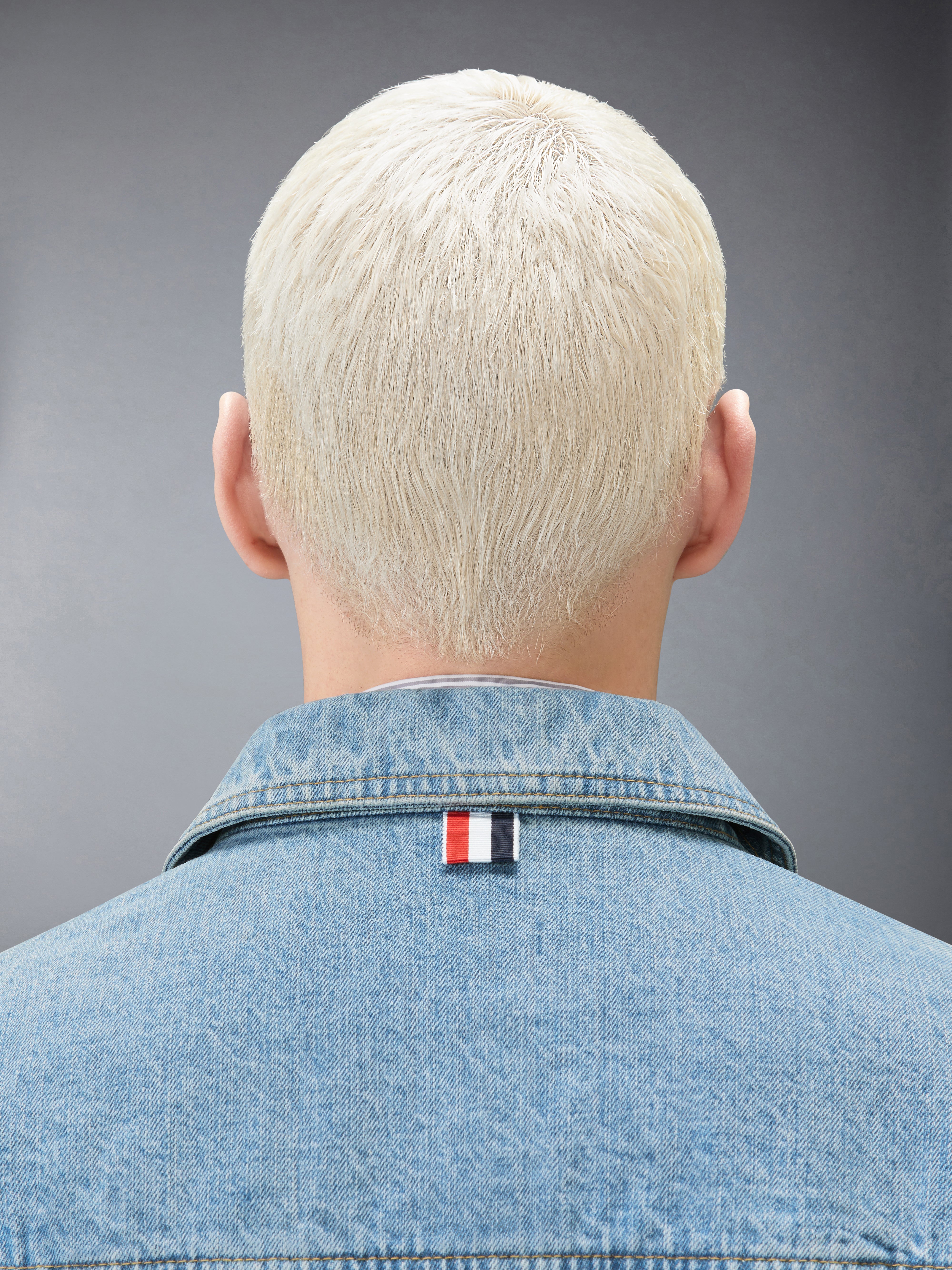 Selvedge Denim Backstrap Utility Jacket | Thom Browne