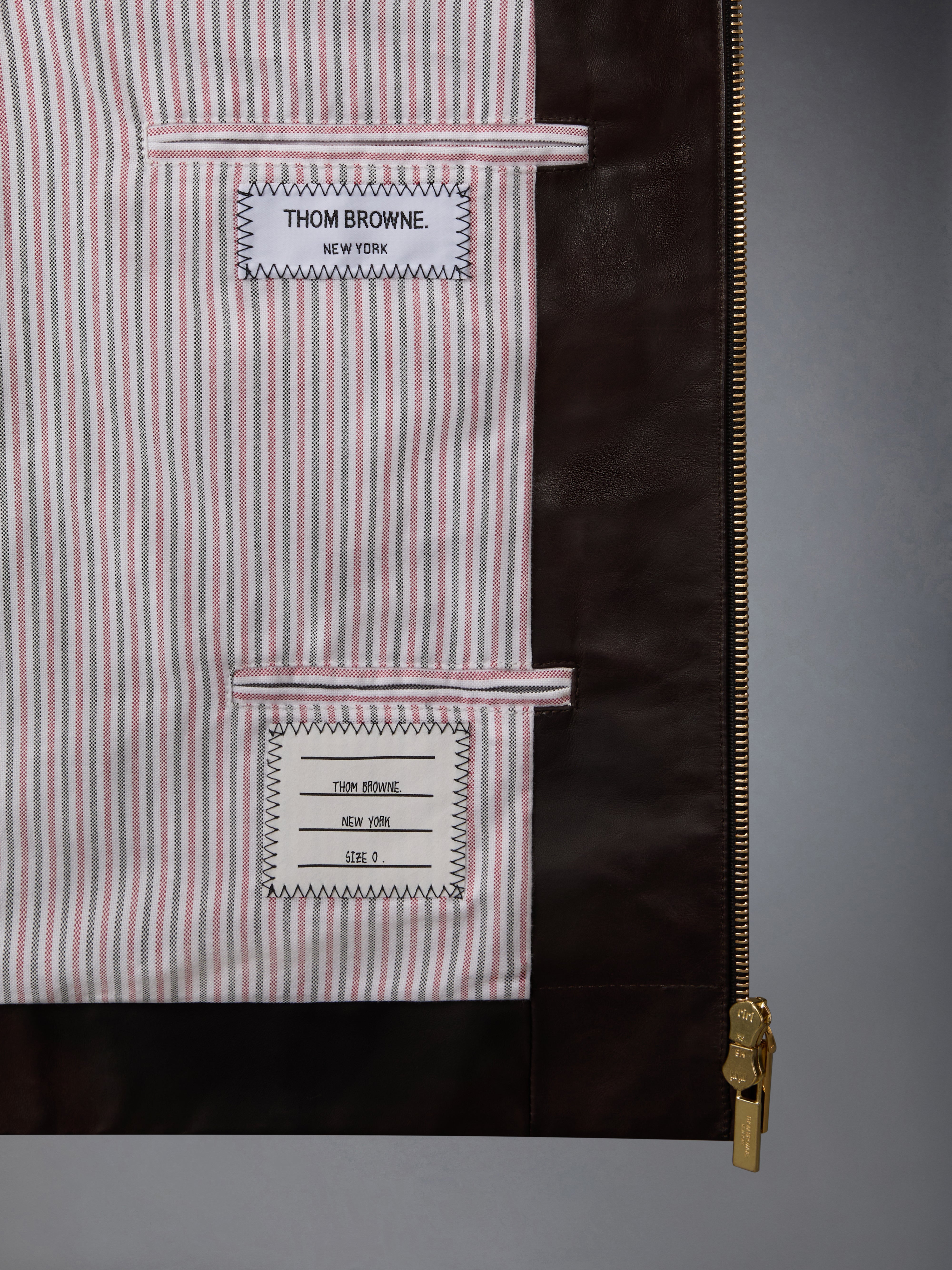 THOM BROWNE tags Jacket トム ブラウン Vitello Benek Buffalo Armband Jacket | Thom Browne