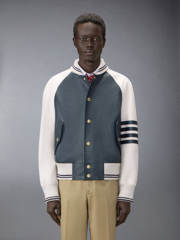 RAGLAN SLEEVE OVERSIZED LEATHER BLOUSON - image 1